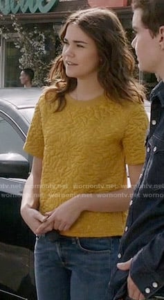 Callie’s yellow textured top on The Fosters