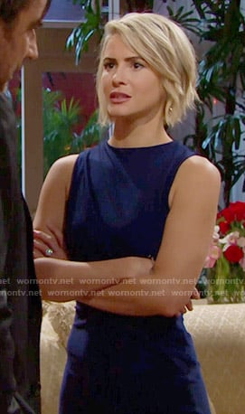 Caroline's blue dress on The Bold and the Beautiful