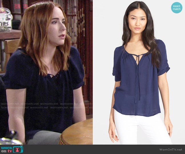 Joie Berkeley Silk Top worn by Mariah Copeland (Camryn Grimes) on The Young and the Restless