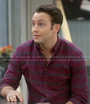 Josh's red plaid shirt on Young and Hungry