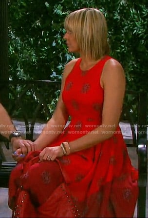 Nicole’s red spotted print dress on Days of our Lives