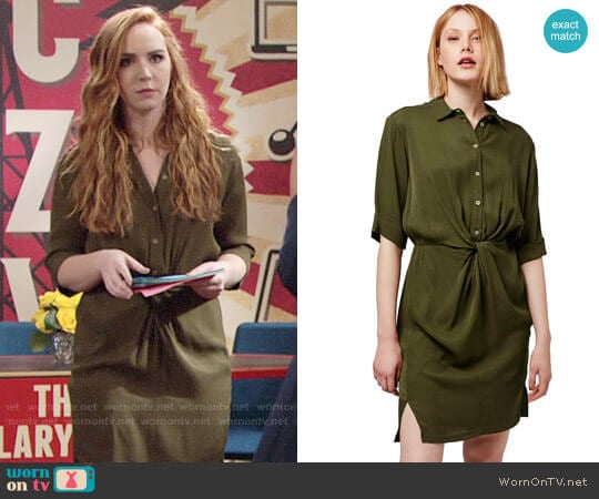 Topshop Twist Front Shirtdress worn by Mariah Copeland (Camryn Grimes) on The Young and the Restless