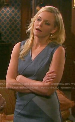 Belle’s grey colorblock dress on Days of our Lives