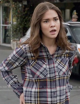 Callie’s navy plaid shirt on The Fosters