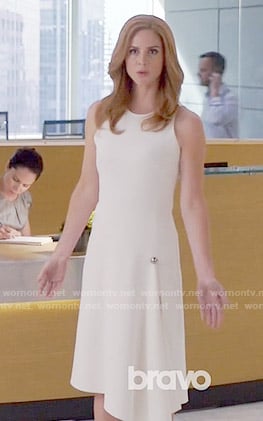 Donna's white dress with silver button on Suits