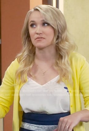 Gabi's white flower printed camisole top on Young and Hungry