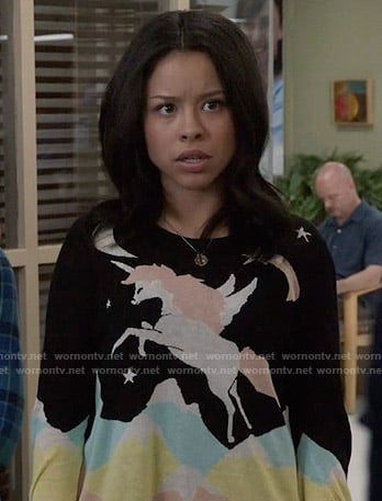 Mariana's unicorn sweater on The Fosters