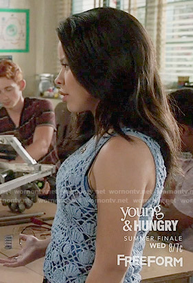 Mariana’s blue crochet top on The Fosters