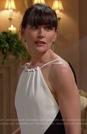 Quinn’s black and white gown on The Bold and the Beautiful