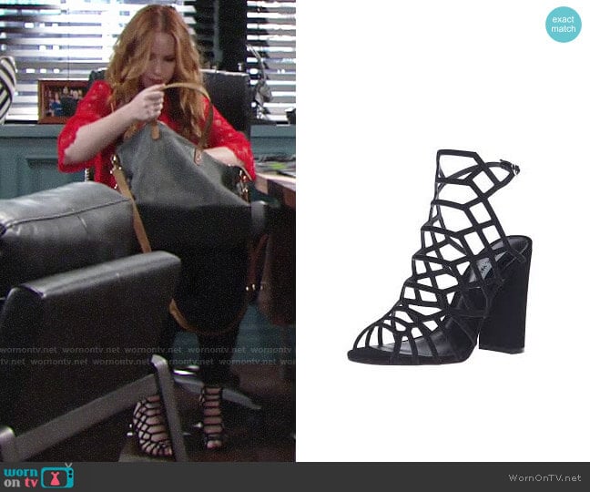 Steve Madden Slithur Sandals worn by Mariah Copeland (Camryn Grimes) on The Young and the Restless