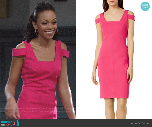 WornOnTV: Hilary’s pink cold shoulder dress on The Young and the ...