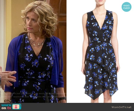 Proenza Schouler Asymmetrical Floral Print Wrap Dress worn by Vanessa Baxter (Nancy Travis) on Last Man Standing