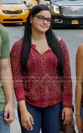 Alex’s red and purple floral top on Modern Family