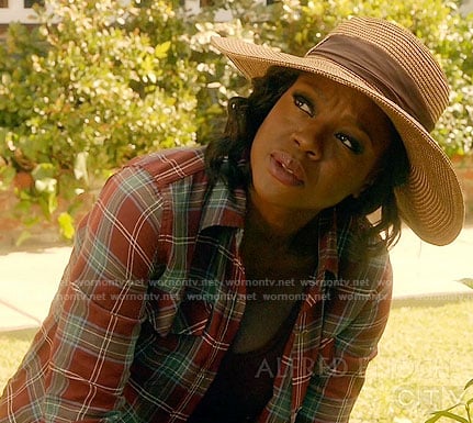 plaid shirt red annalise murder away wornontv outfit details