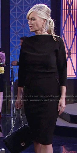 Ashley’s black dolman sleeve dress on The Young and the Restless