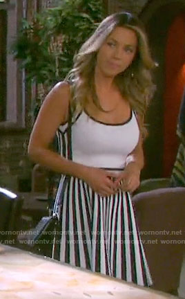 Blanca's black and white striped dress on Days of our Lives