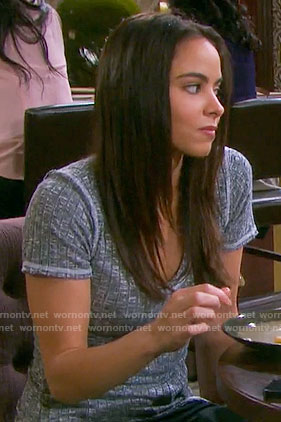 Ciara’s grey ribbed tee on Days of our Lives