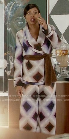 Cookie’s diamond printed wrap jacket and pants on Empire