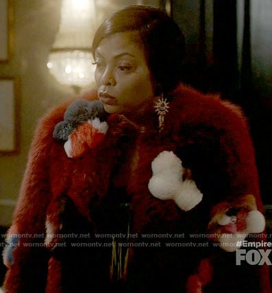 Cookie’s red floral fur jacket on Empire