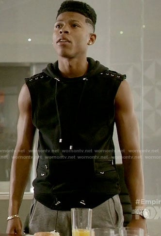 Hakeem's black sleeveless hoodie on Empire