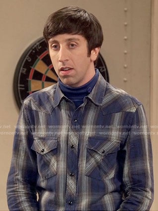 Howard’s blue plaid shirt on The Big Bang Theory