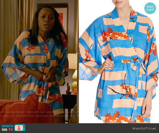 Josie Brushed Flower Happi Printed Robe worn by Michaela Pratt (Aja Naomi King) on How to Get Away with Murder