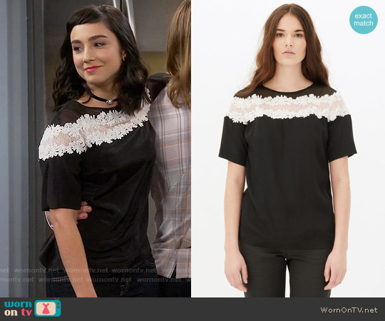 Sandro Eve Top worn by Mandy Baxter ( Molly Ephraim) on Last Man Standing