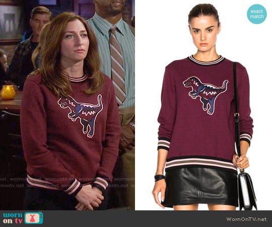 Coach 1941 Varsity T-Rex Sweater worn by Gina Linetti (Chelsea Peretti) on Brooklyn Nine-Nine