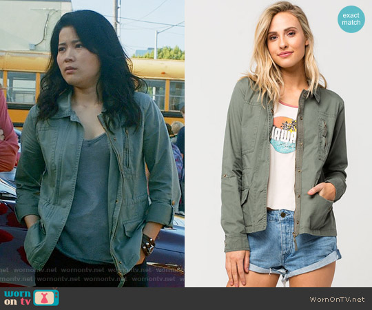 Full Tilt Collared Twill Womens Anorak Jacket worn by Happy Quinn (Jadyn Wong) on Scorpion