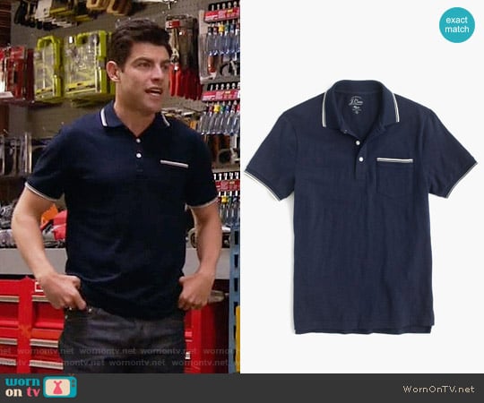 J. Crew Textured Cotton Tipped Polo Shirt worn by Schmidt (Max Greenfield) on New Girl