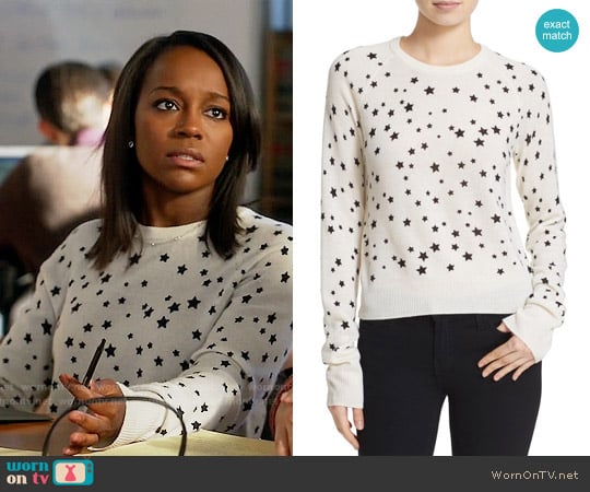 Kate Moss for Equipiment Ryder Star Print Sweater worn by Michaela Pratt (Aja Naomi King) on How to Get Away with Murder