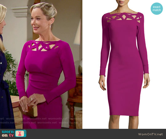 La Petite Robe di Chiara Boni Terrie Dress in Vinaccia worn by Donna Logan (Jennifer Gareis) on The Bold and the Beautiful