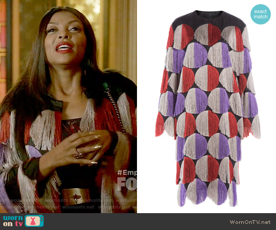 Marco de Vincenzo Fringed Coat worn by Cookie Lyon (Taraji P. Henson) on Empire