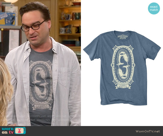 MaidenVoyageClothing Narwhal Unicorn of the Sea Gents Tee worn by Leonard Hofstadter (Johnny Galecki) on The Big Bang Theory