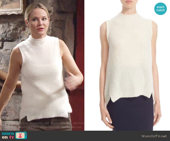 Milly Sleeveless 'Cloud' Cashmere Blend Sleeveless Sweater worn by Sharon Newman (Sharon Case) on The Young and the Restless