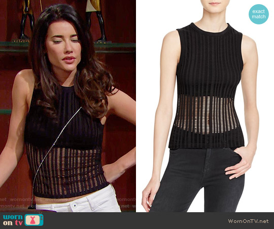 T by Alexander Wang Jacquard Jersey Tank worn by Steffy Forrester (Jacqueline MacInnes Wood) on The Bold and the Beautiful