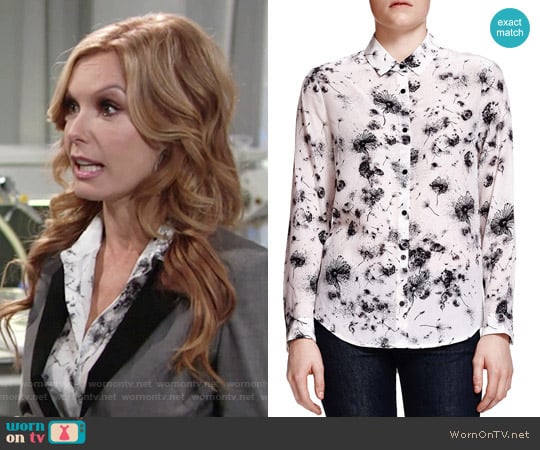 The Kooples Dandelion-Print Silk Blouse worn by Lauren Fenmore (Tracey Bregman) on The Young and the Restless