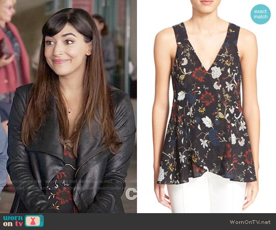 ALC Purcell Floral Top worn by Cece Parekh (Hannah Simone) on New Girl