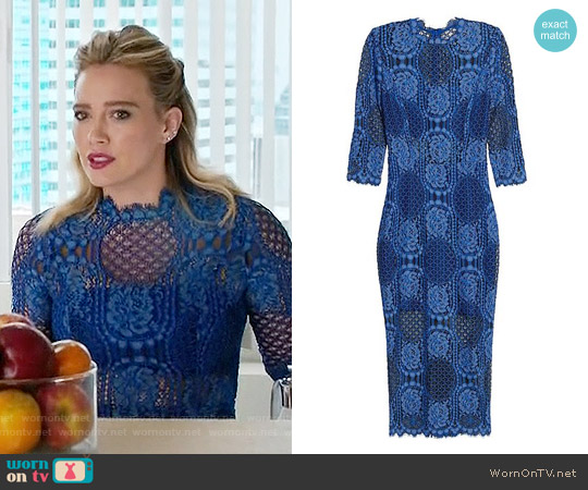 Alexis Miller Dress in Cobalt worn by Kelsey Peters (Hilary Duff) on Younger