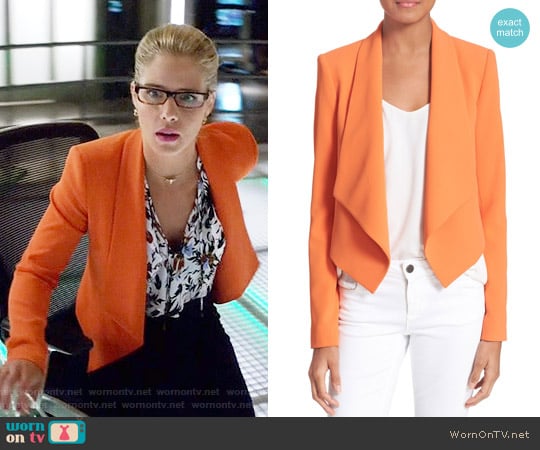 Alice & Olivia Harvey Jacket worn by Felicity Smoak (Emily Bett Rickards) on Arrow