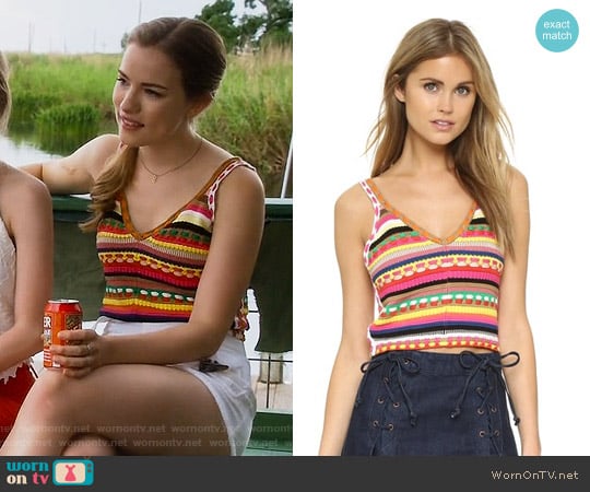 Alice + Olivia Sandrine Top worn by Emma Duval (Willa Fitzgerald) on Scream