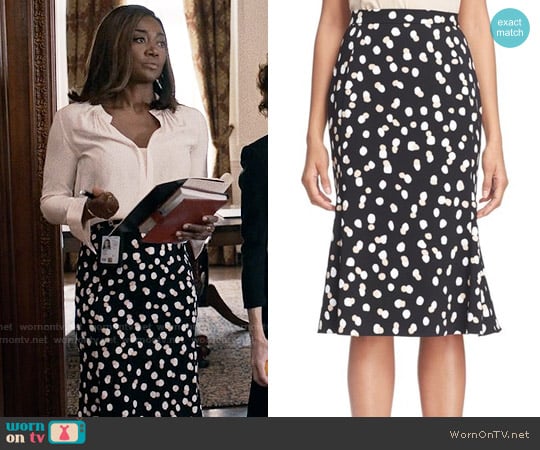 Altuzarra 'Novak' Dot Cady Trumpet Skirt worn by Daisy Grant (Patina Miller) on Madam Secretary