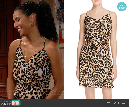 Amanda Uprichard Leopard Print Dress worn by Sasha Avant (Felisha Cooper) on The Bold & the Beautiful