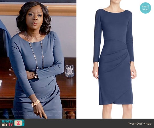 Armani Collezioni Faux Wrap Dress worn by Annalise Keating (Viola Davis) on How to Get Away with Murder