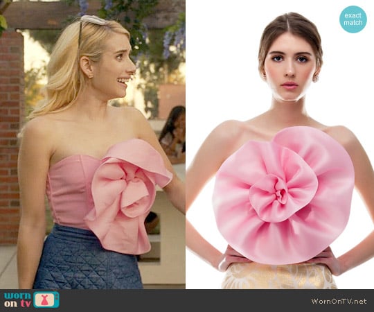 Bambah Pink Organza Flower Tube worn by Chanel Oberlin (Emma Roberts) on Scream Queens