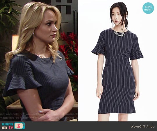 Banana  Republic Ponte Pinstripe Dress worn by Summer Newman (Hunter King) on The Young and the Restless