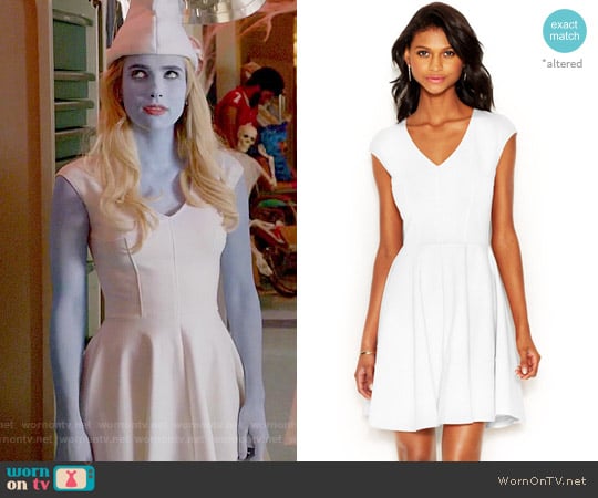 Bar III Cap-Sleeve Fit & Flare Dress worn by Chanel Oberlin (Emma Roberts) on Scream Queens