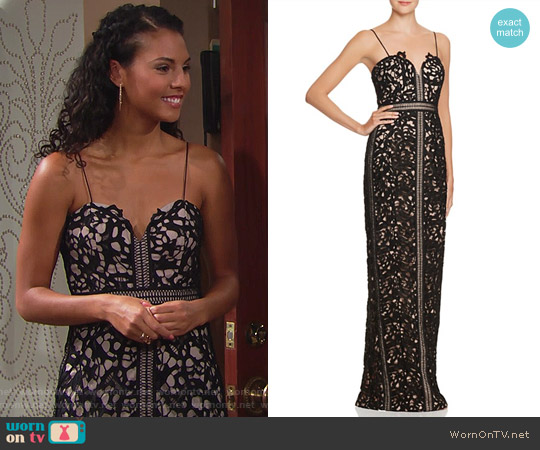 Bariano Lace Gown worn by Sasha Avant (Felisha Cooper) on The Bold and the Beautiful