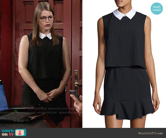 Bcbgmaxazria 'Abygail' Pinstripe Popover Dress worn by Natalie Soderberg (Mara McCaffray) on The Young and the Restless