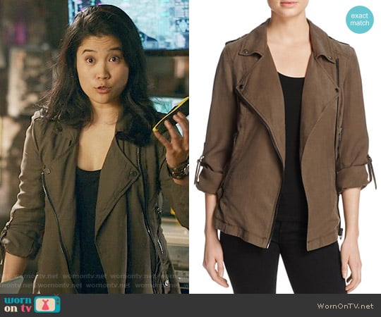 Blank NYC Woven Moto Jacket worn by Happy Quinn (Jadyn Wong) on Scorpion